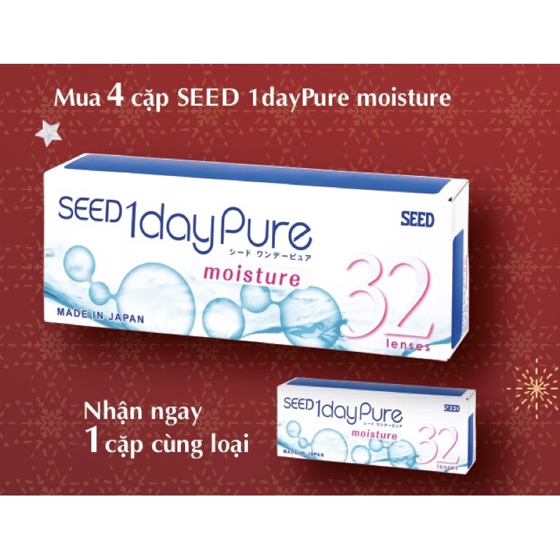Kính áp tròng SEED Nhật Bản dùng 1 ngày ko màu-SEED 1DAY PURE - LENS SEED