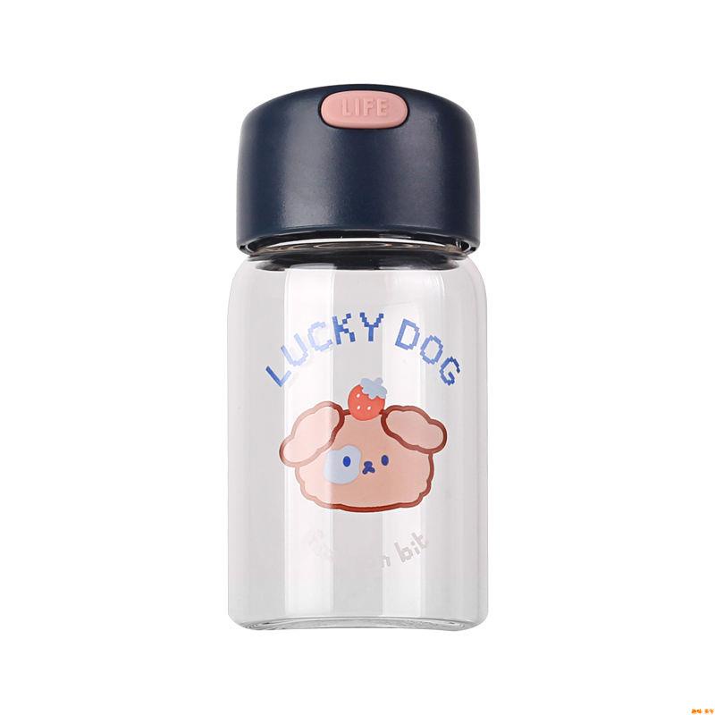 Bình Nước Thủy Tinh Mini 150ml Di Động Họa Tiết Dễ Thương Cho Học Sinh Nữ