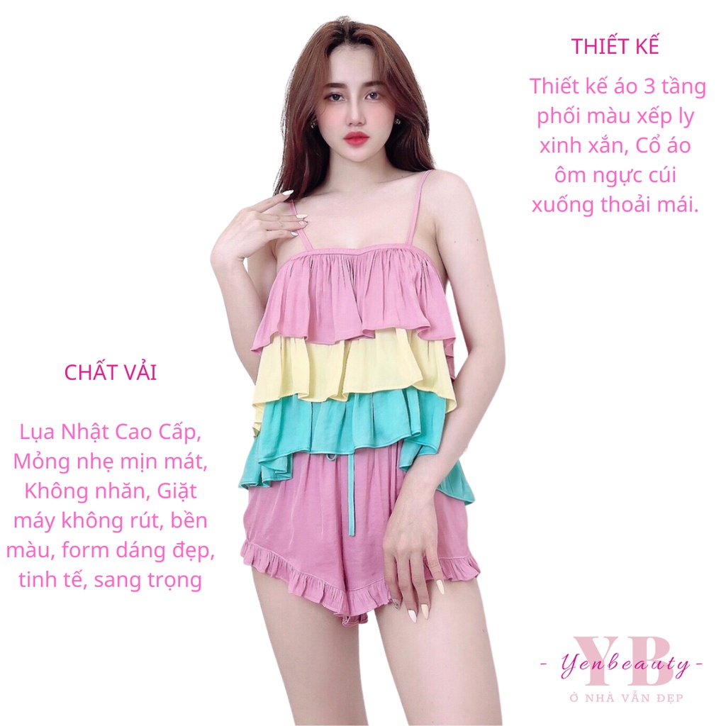 Đồ ngủ sexy nữ hai 2 dây gợi cảm thương hiệu mai ngô, bộ lụa mặc nhà nữ dễ thương mixco –yenbeauty đồ mặc nhà cao cấp