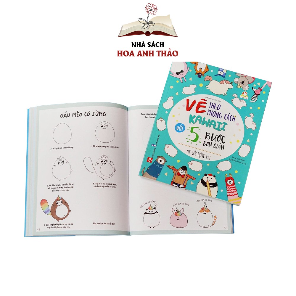 Sách - Vẽ theo phong cách kawaii với 5 bước đơn giản dành cho trẻ từ 3 tuổi trở lên