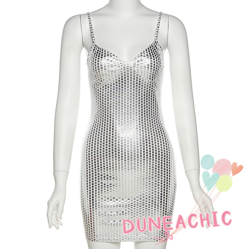 Đầm Dự Tiệc Hai Dây Khoét Sâu Gợi Cảm Dành Cho Nữ
