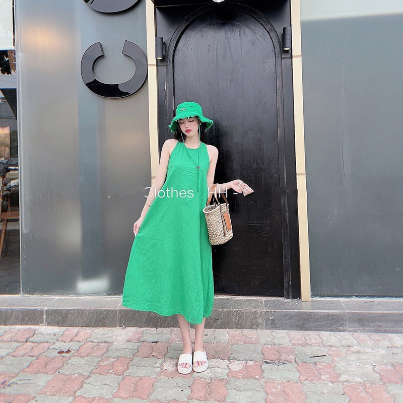 Váy Đũi Dáng Maxi Phom Suông Hàng Quảng Châu V1084-Violet