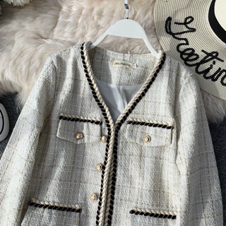 Order áo dạ tweed viền ( sẵn đen XL )