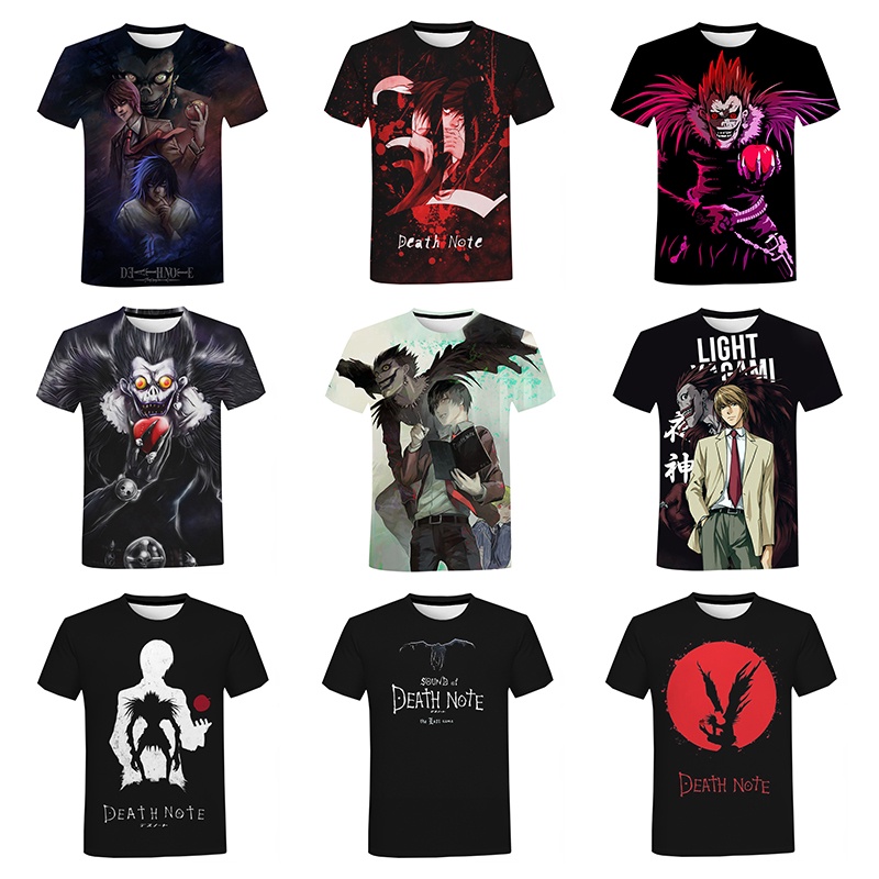 Áo Sơ Mi Nam In Hình Death Note 3D Kinh Dị Thời Trang Mùa Hè 2022