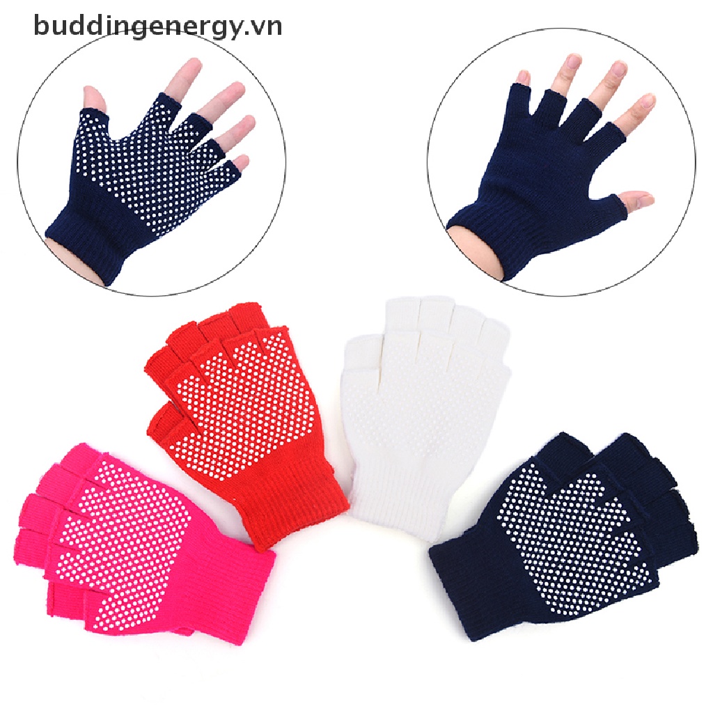 1 Đôi Găng Tay Cotton Nửa Ngón Chống Trượt Thoáng Khí Hỗ Trợ Luyện Tập Yoga / Thể Hình