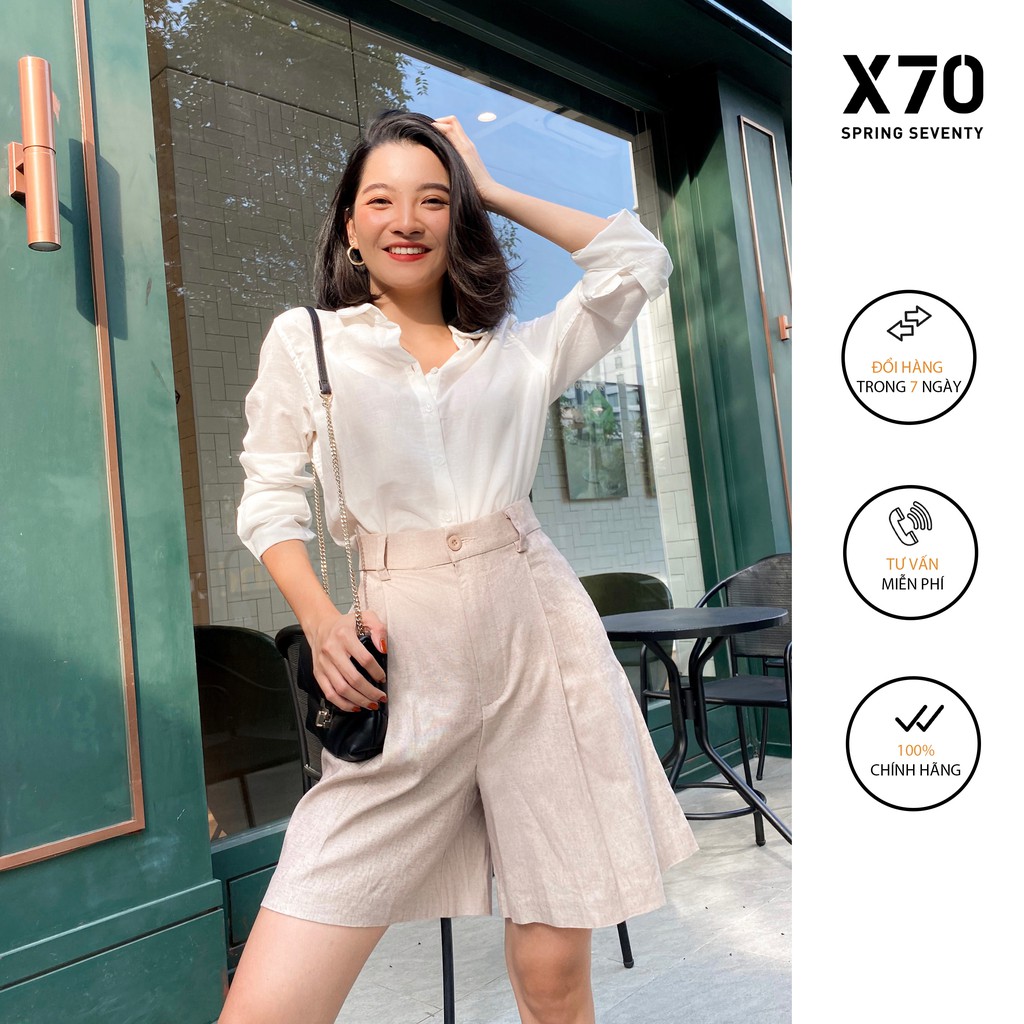 Quần Shorts Nữ Linen Ống Rộng Thời Trang X70 - 04560001