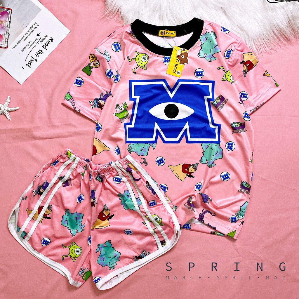 Bộ Ngủ Pijama Thun Lạnh 3D Cao Cấp Tay Ngắn Quần Đùi Họa Tiết Hoạt Hình Dễ Thương P2