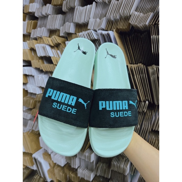 Dép Pu-ma nam nữ xanh đen (tặng hộp bảo vệ )
