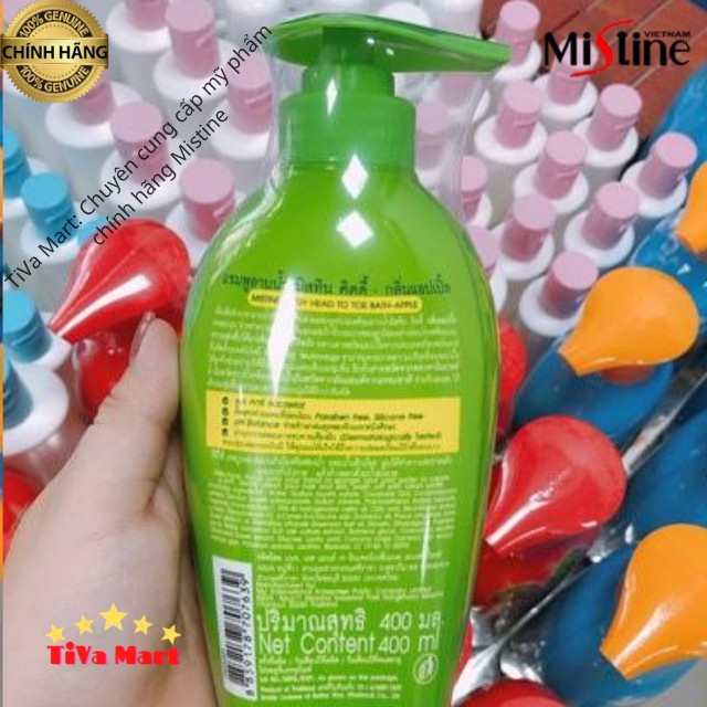 [Chính Hãng] Sữa Tắm Gội Cho Bé MISTINE KIDDY 400ml Mùi Táo_Sản Xuất Tại Thái Lan_TiVa Mart