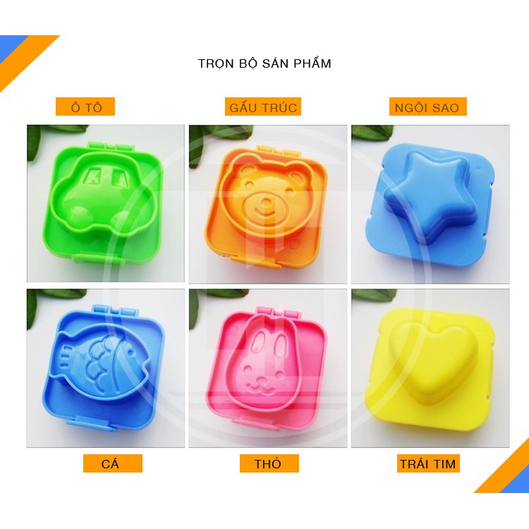 Set 6 Khuôn làm bánh cho bé , khuôn ăn dặm tạo hình cơm, trứng, bánh cho bé thích ăn và ăn ngon miệng hơn