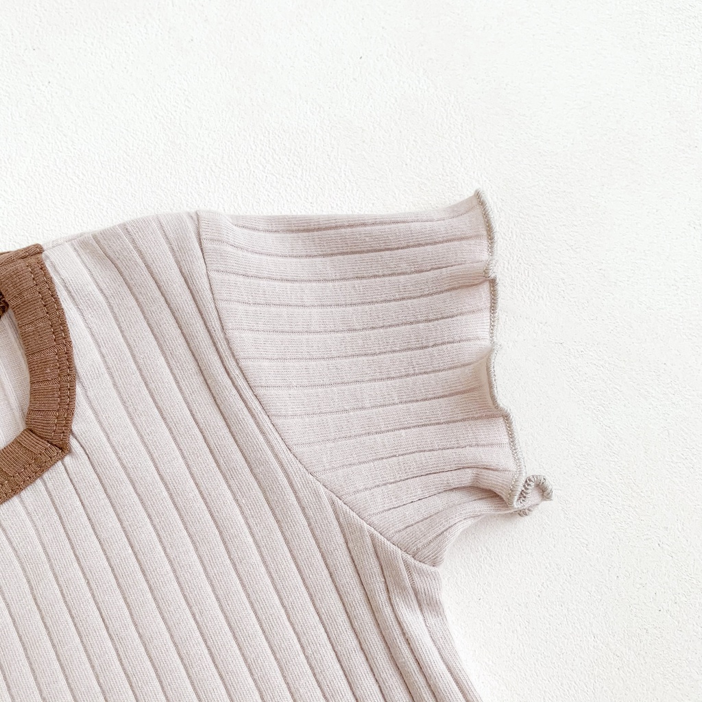 Bộ Áo Liền Quần Tay Ngắn Chất Liệu Cotton Mềm Thoáng Khí Cho Bé Sơ Sinh