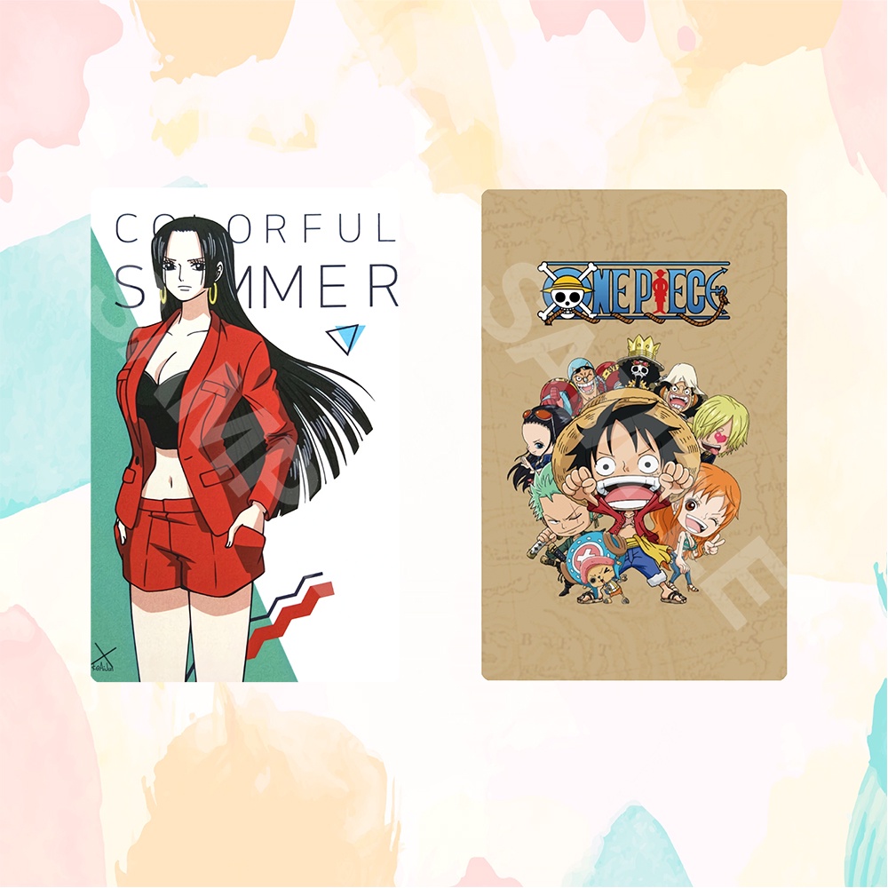 Ảnh card bo góc in hình ONE PIECE ver COLORFULL SUMMER Đảo Hải Tặc thẻ bo viền 5*8cm anime chibi sưu tầm 1 tấm