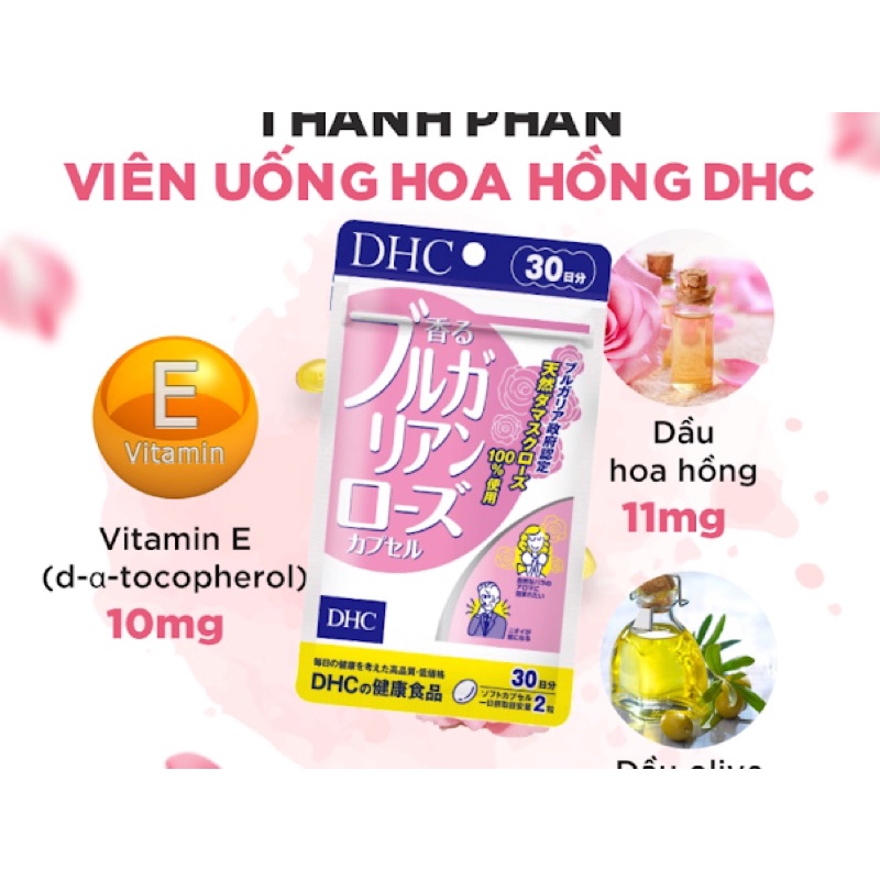 DHC Nhật Bản Tinh Dầu Hoa Hồng Bulgarian, Đẹp Da, Toả Hương - 60 Viên