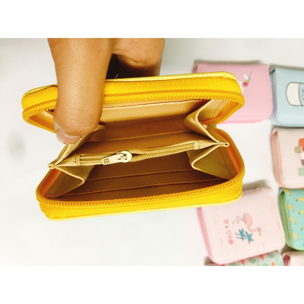 Bóp ví ngắn nữ cầm tay họa tiết hoạt hình hoa quả da xước xinh xắn | BigBuy360 - bigbuy360.vn