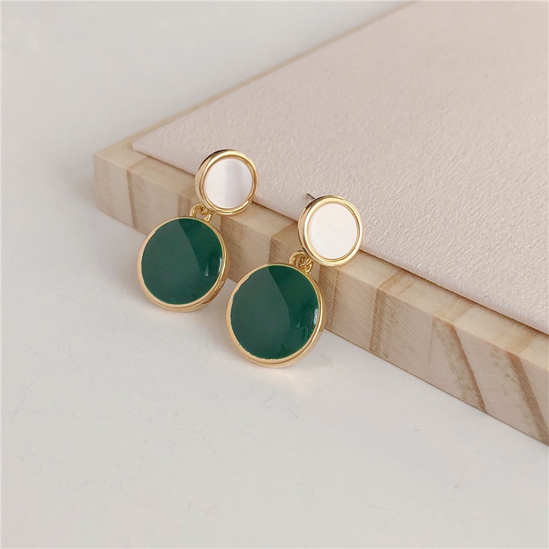 Khuyên tai Pinkdudu PD721 hợp kim hình tròn đầy màu sắc thời trang cho nữ