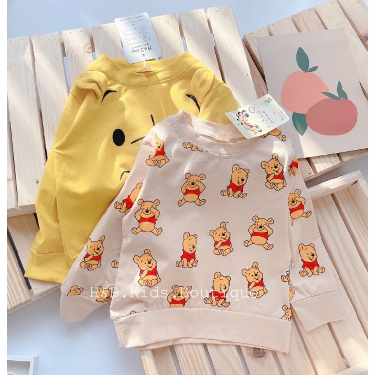 Bộ quần áo gấu dài tay cotton cho bé trai, bé gái