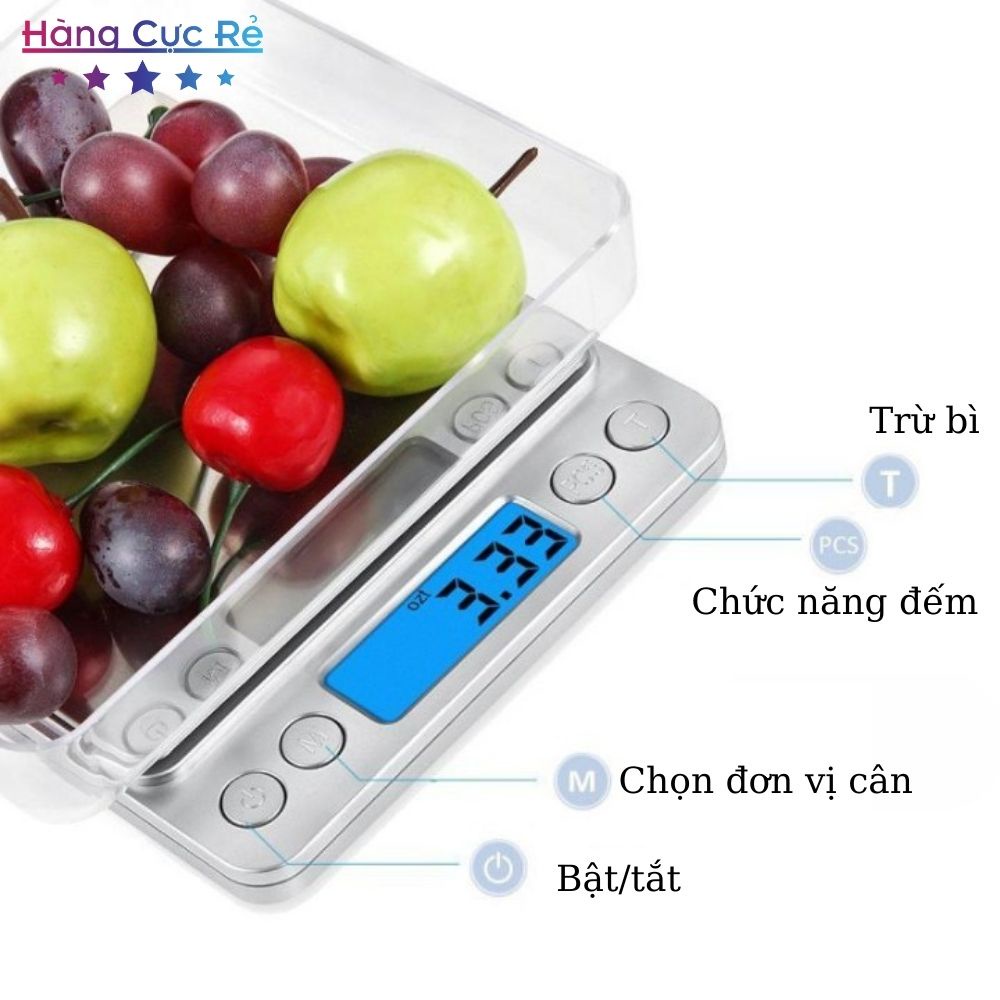 Cân tiểu ly điện tử nhà bếp mini 1kg, làm bánh độ chính xác cao từ 1g đến 1000g, dùng pin AAA - Shop Hàng Cực Rẻ
