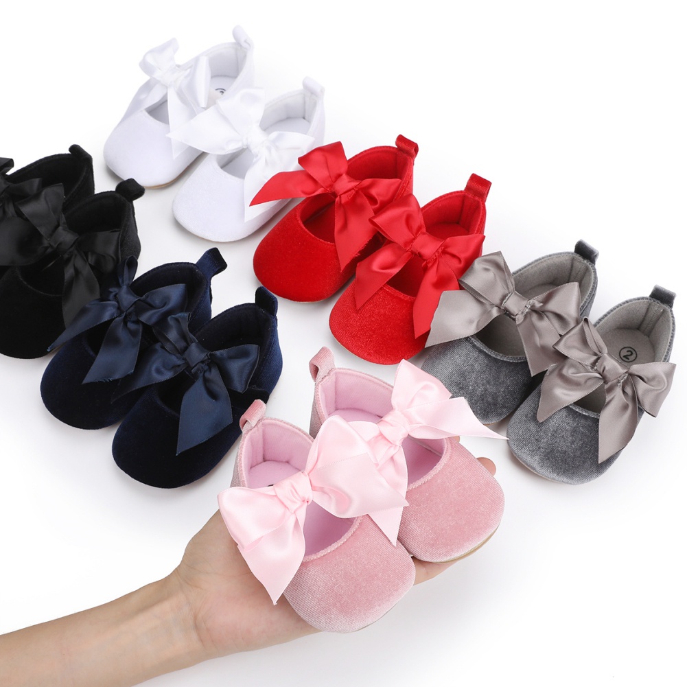 Giày Công Chúa Đế Bằng Dành Cho Bé Gái 0-18 Tháng Tuổi