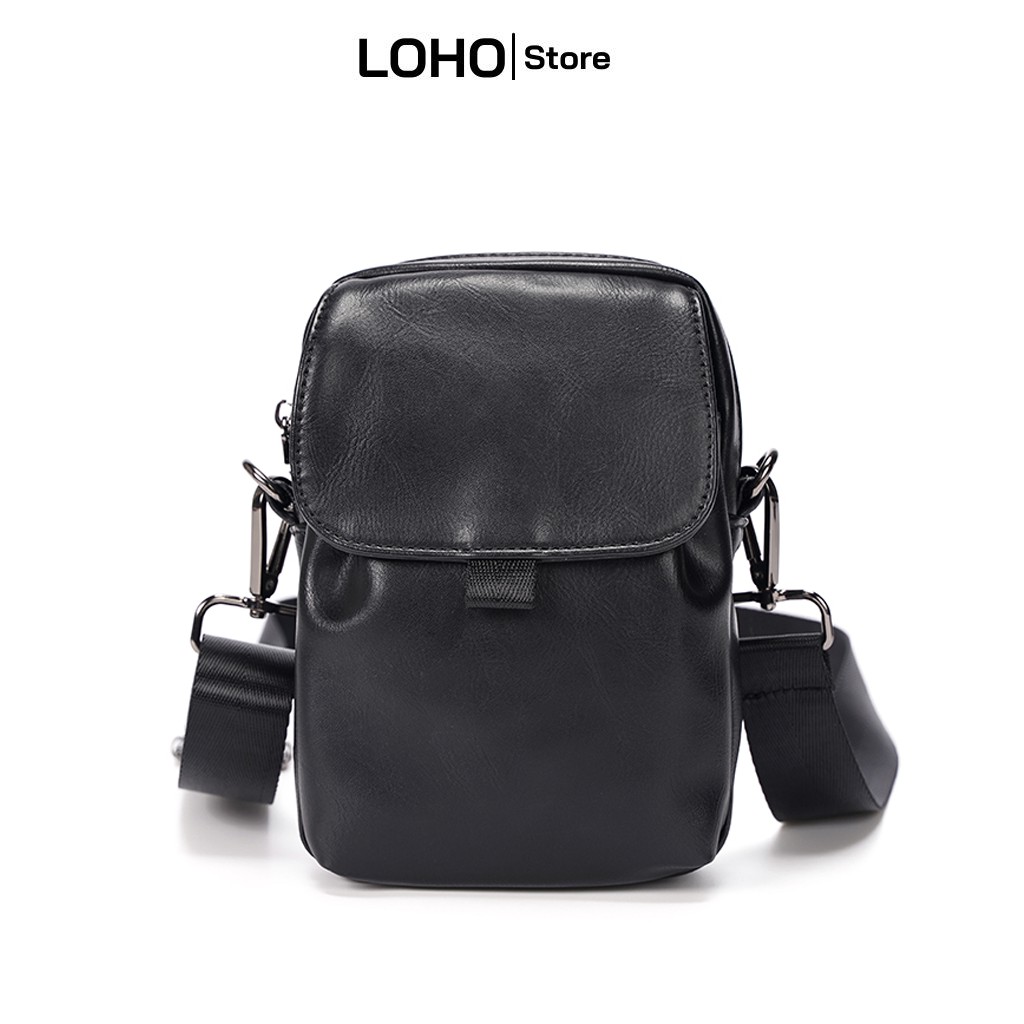 Túi đeo chéo da mềm nam nữ Loho mini đựng điện thoai thời trang cá tính chông nước