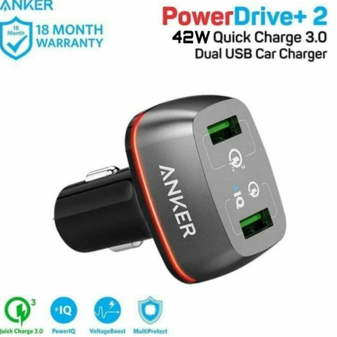 ANKER Ổ Cắm Sạc Nhanh 2 Cổng USB 42W 3.0 Cho Xe Hơi