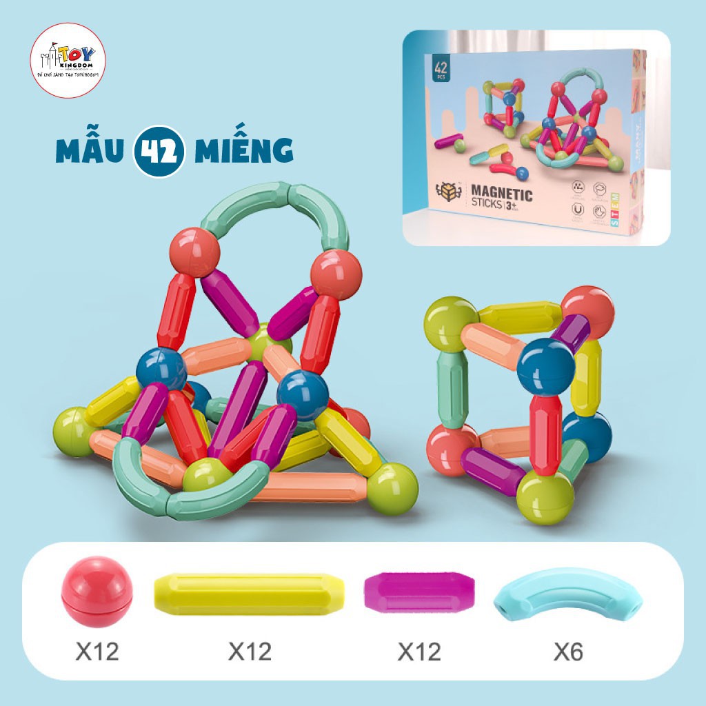 Bộ Đồ Chơi Xếp Hình Nam Châm Magnetic - Xếp Hình Lego Thông Minh Cho Bé Phát Triển Tư Duy Thông Minh - Shop Mẹ Mốc ,NCXH