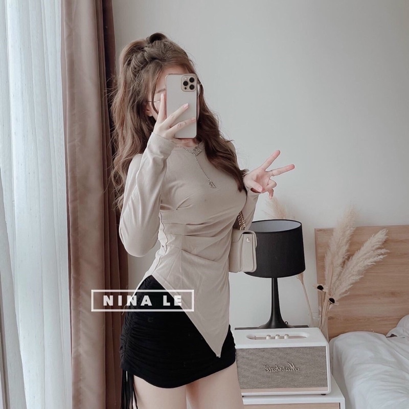 set áo thun vạt chéo mix cvay rút. 3 màu hot hit