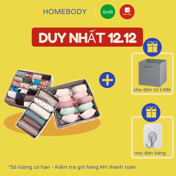 Set 3 Hộp Đựng Đồ Lót ,Tất Vớ, Quần Áo Trẻ Em HOMEBODY Gồm 24+7+6 Ngăn Giúp Tủ Đồ Ngăn Nắp Gọn Gàng