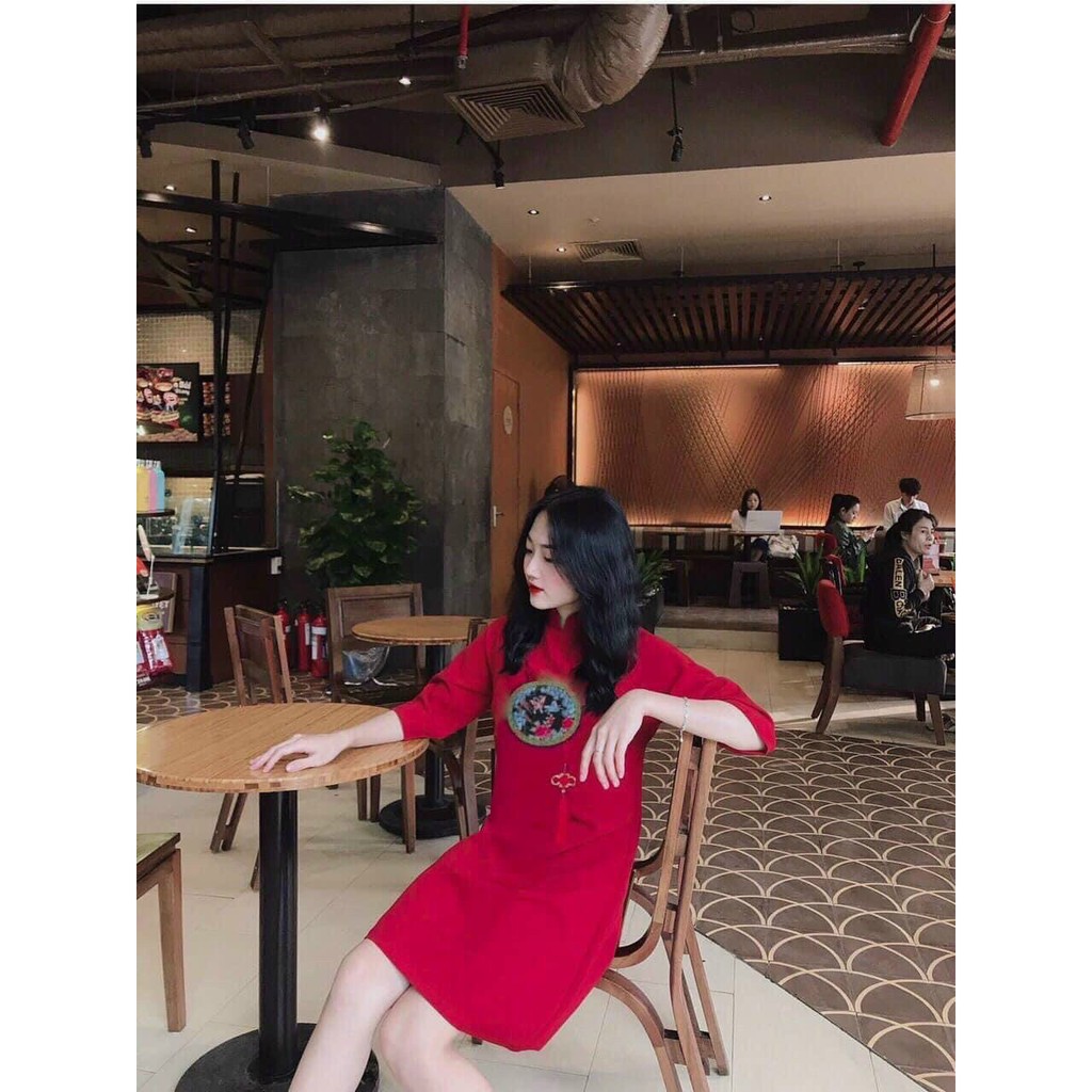 Áo dài cách tân 🎀Mua 1 tặng 1🎀 áo gấm nữ thêu hoa văn cao cấp đẹp mặc tết 2021 - Tặng bao lì xì hoạt hình | BigBuy360 - bigbuy360.vn