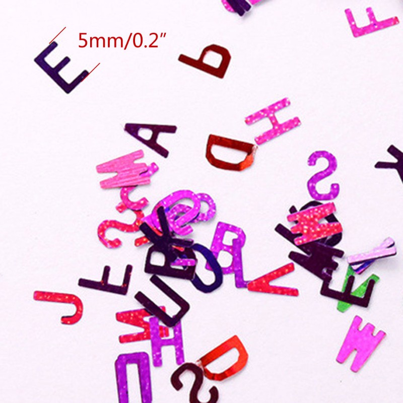 Set 12 chữ cái bằng kim tuyến làm phụ kiện trang trí thủ công