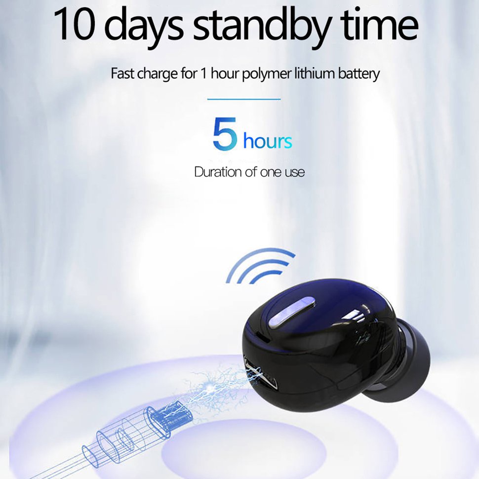 【SUN】Headset In-Ear Wireless 5.0 Earphone HiFi Mic Sports Handsfree Earphones
