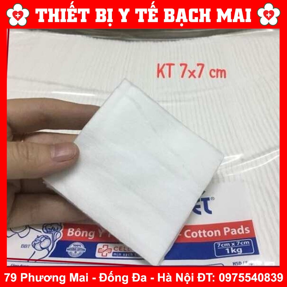 Bông Bạch Tuyết Y Tế Cắt Miếng (10x10cm,7x7cm) 1kg - Vệ Sinh Cho Bé