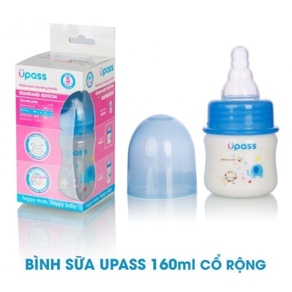 Bình sữa cổ rộng 160ml Upass Thái Lan UP0205 dành cho bé từ 2-6 tháng tuổi