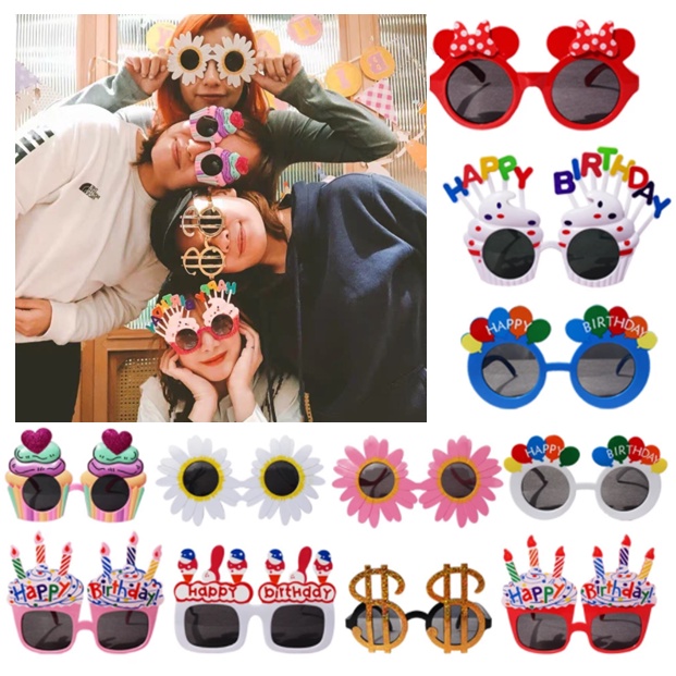 Kính Mắt Happy Birthday, Kính Mắt Sinh Nhật Vui Nhộn phong cách Hàn Quốc phụ kiện trang trí sinh nhật