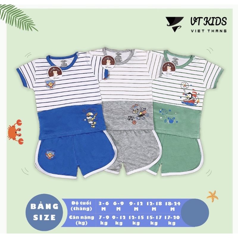 Bộ cộc sọc thun lạnh nhà VT KIDS chất Peptit cho bé