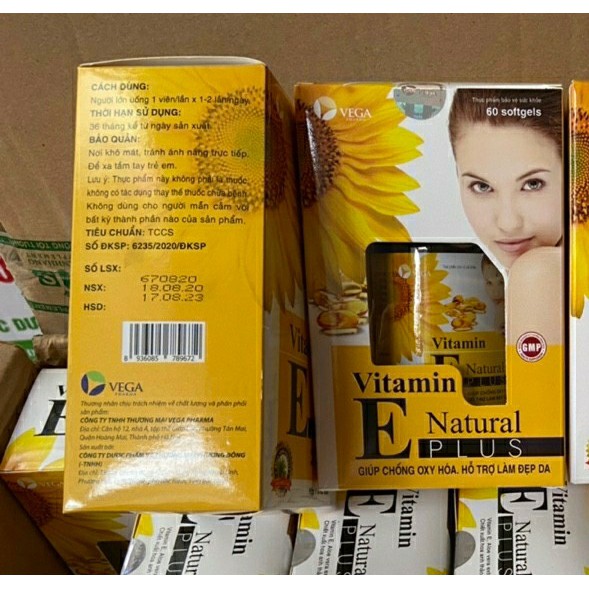 Vitamin e natural plus giúp dep da mờ thâm, chống lão háo, làm sáng và mịn da, làm da sáng tự nhiên có tinh chất nha đam