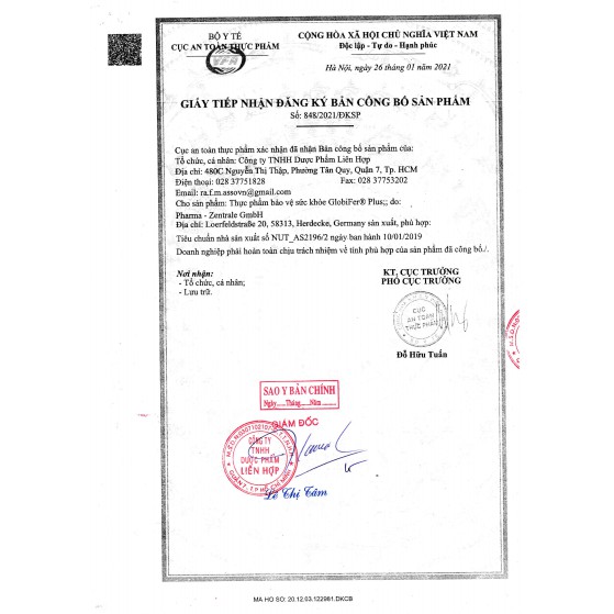 Viên uống GLOBIFER PLUS (40 viên)  – Giải pháp cho người THIẾU MÁU, THIẾU SẮT
