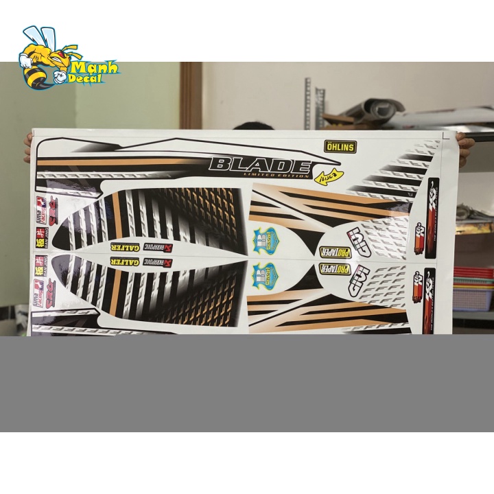 Ten rời xe wave blade 110 dán xe đen
