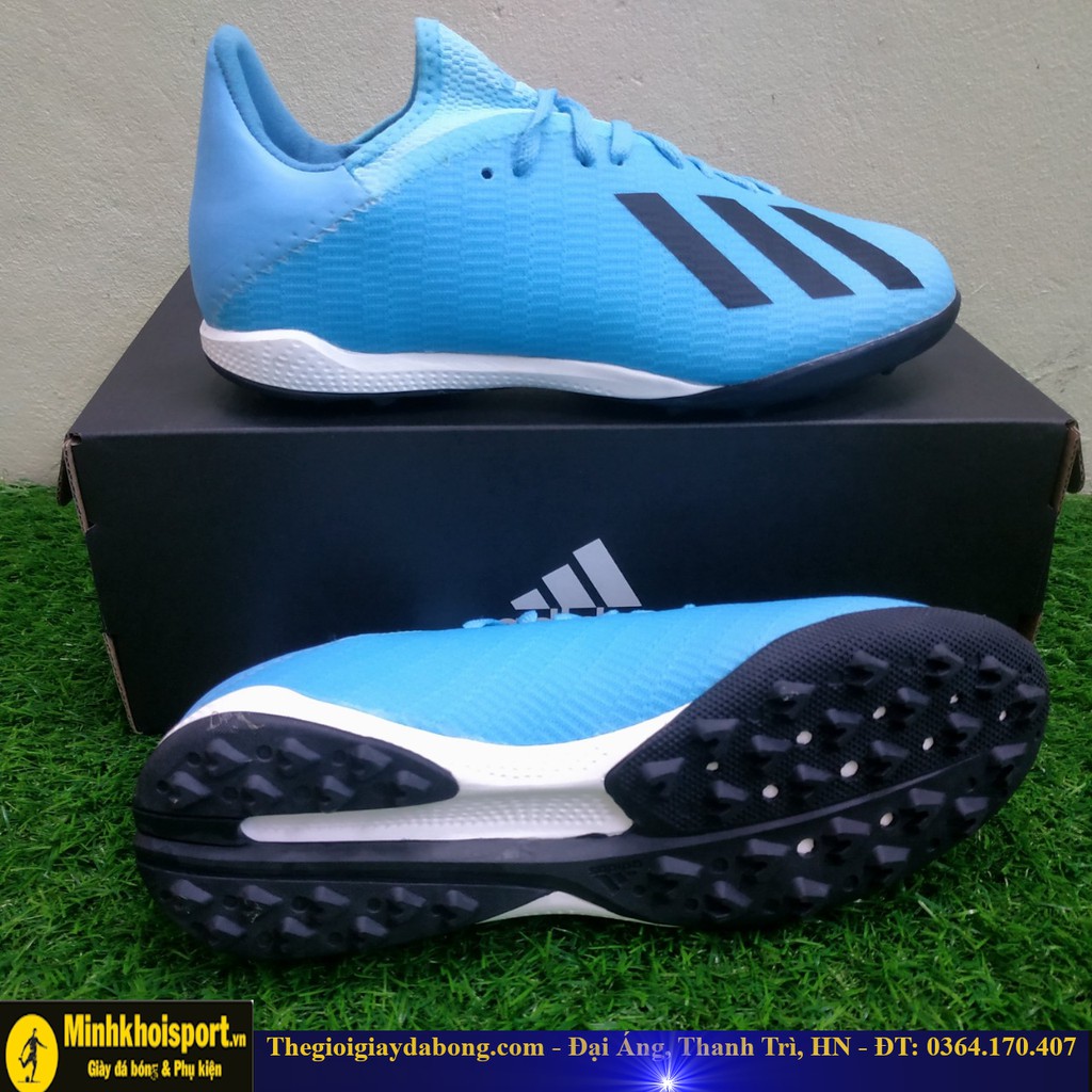 Giày Đá Bóng TQ Adidas X19.3 HQ TF Xanh Biển Cổ Chun