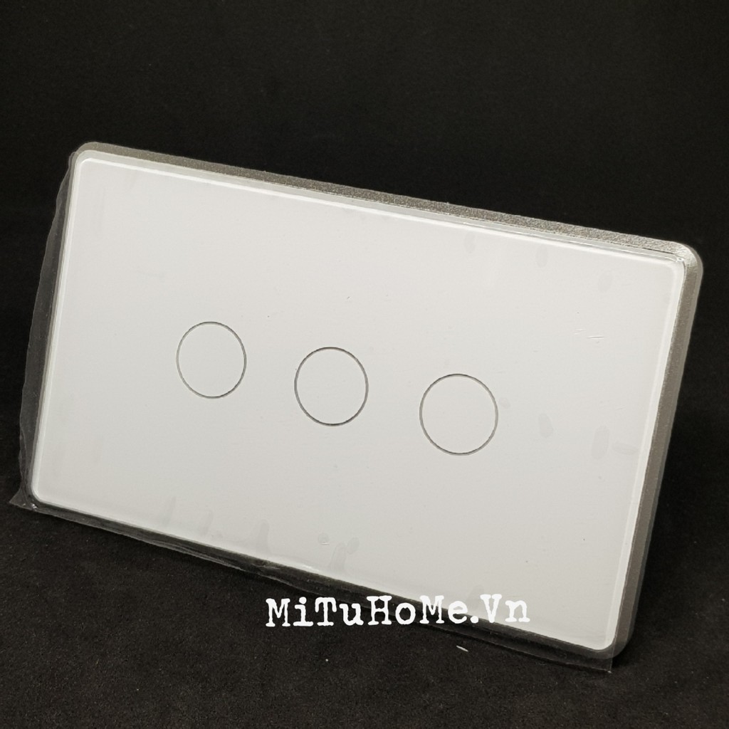 Công Tắc Cảm Ứng 3 Nút ZIGBEE TUYA Viền Nhôm Bạc - Kết nối Zigbee2mqtt - BH 12 Tháng