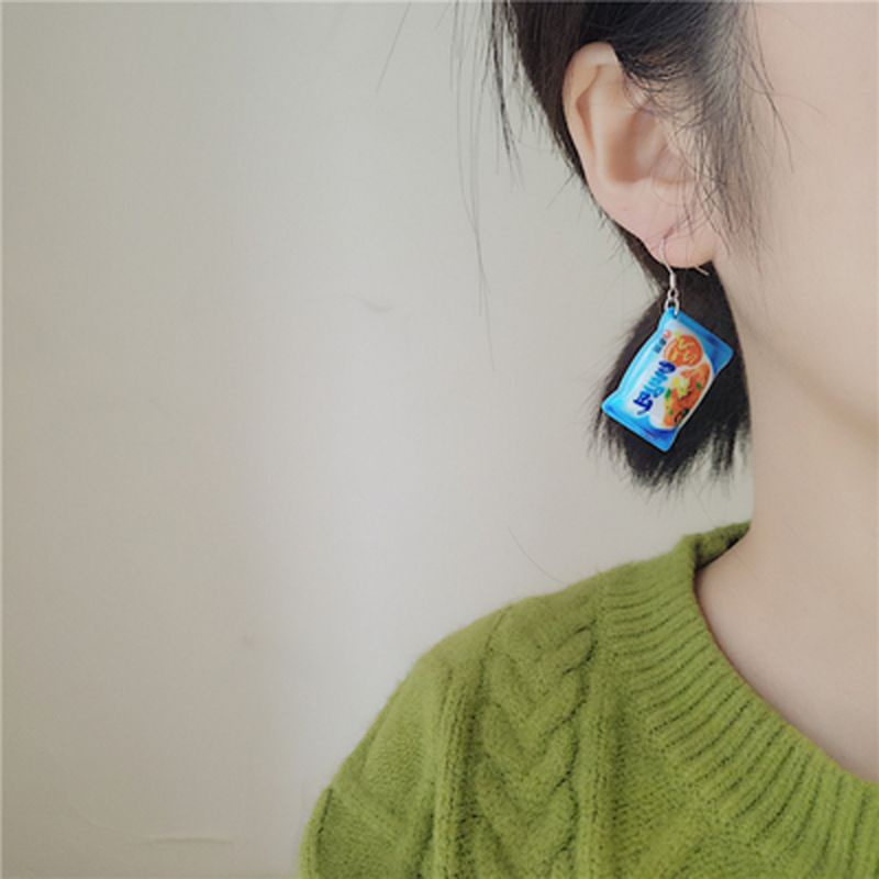 San * Khuyên Tai Thả Mì Ăn Liền Dáng Thả Nhỏ Cho Nữ