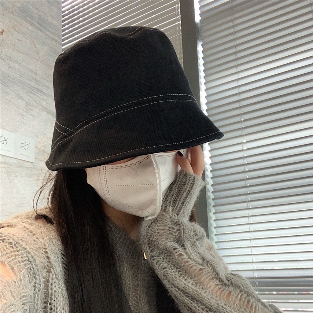 Nón bucket nữ vải thô viền chỉ ulzzang, mũ tai bèo trẻ trung Hàn Quốc Emmer191