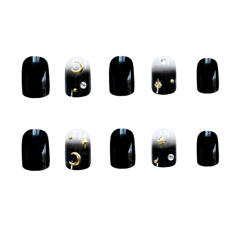 Bộ 24 móng tay giả đen ombre