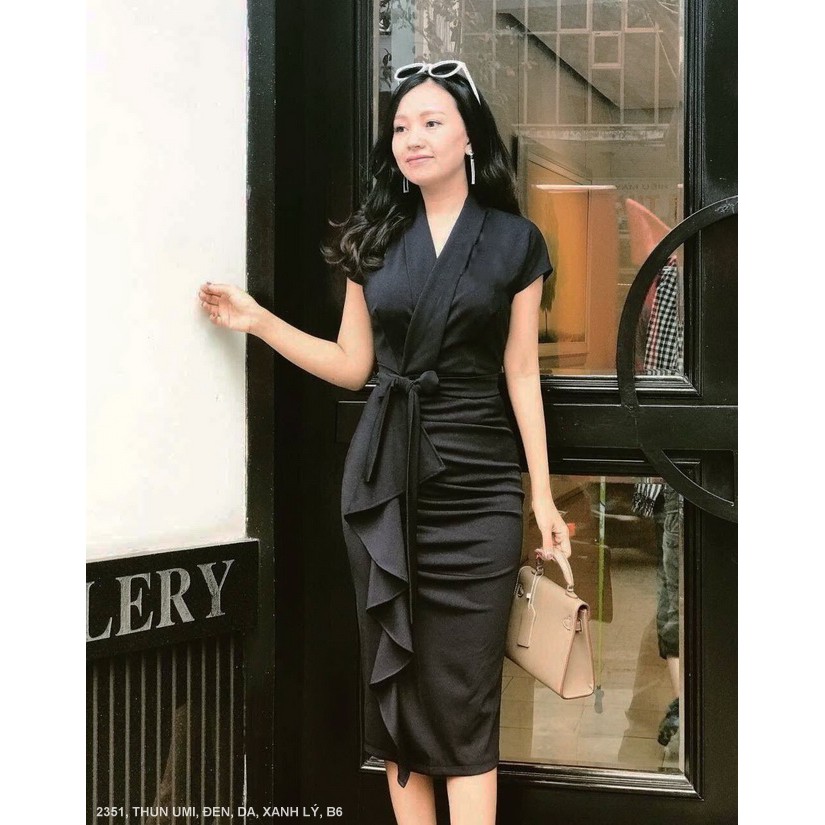 Đầm váy công sở xếp ly eo che bụng 2351 (kèm hình thật - CÓ BIG SIZE)
