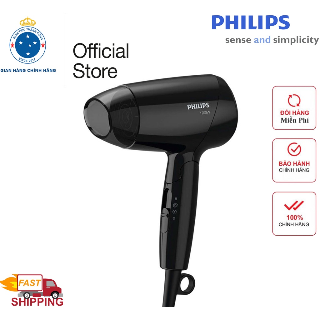 Máy sấy tóc du lịch Philips BHC010 Black