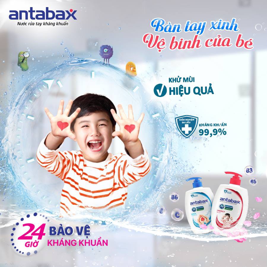 Nước rửa tay kháng khuẩn Antabax chai 500ml