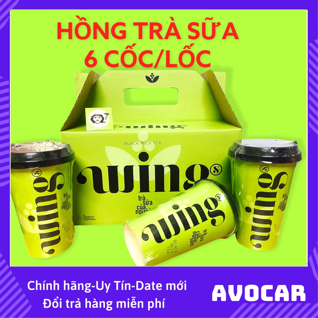 Trà sữa Wings Lốc 6 Cốc Vị Hồng Trà Sữa - Vị Trà Sữa Nhài