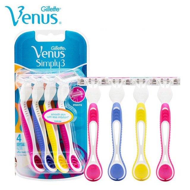 Bộ 4 cây dao cạo râu 3 lưỡi Gillette Venus Simply