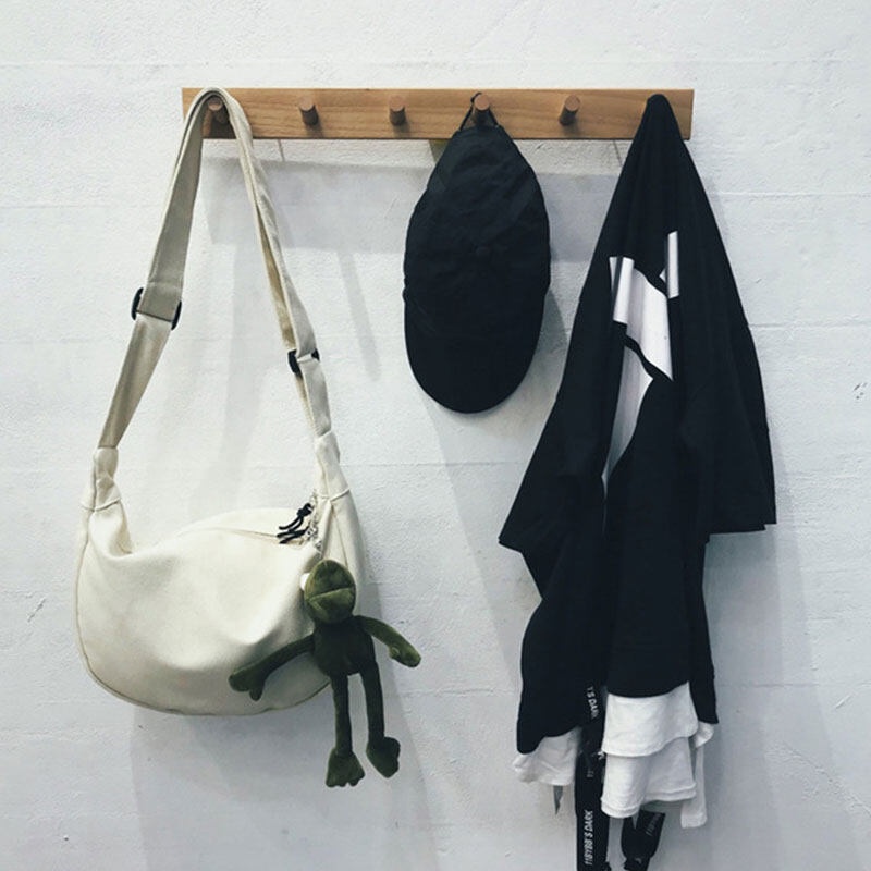 Túi vải YADOU thời trang đơn giản màu đen và trắng sức chứa lớn đa năng