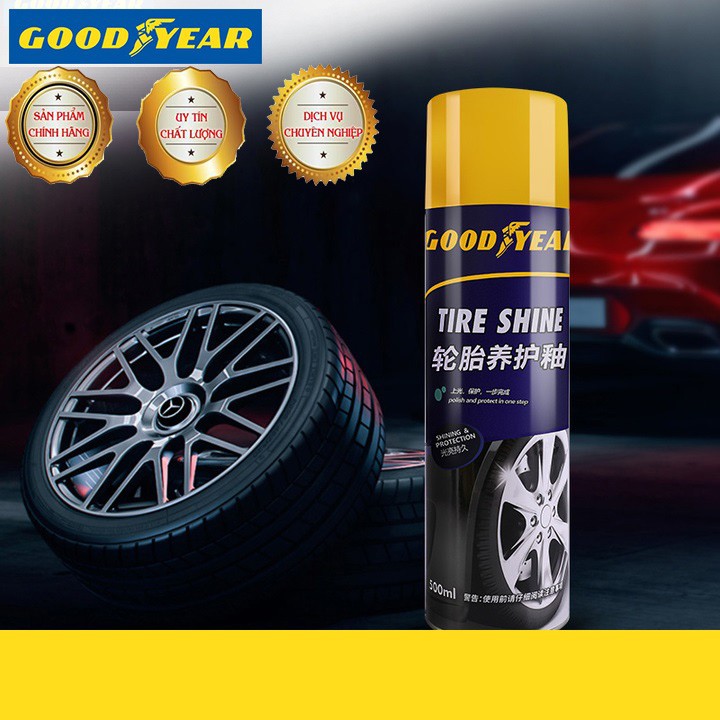 Bình xịt phục hồi và làm bóng lốp xe hơi, ô tô cao cấp nhãn hiệu Goodyear: Mã sản phẩm GY-3166