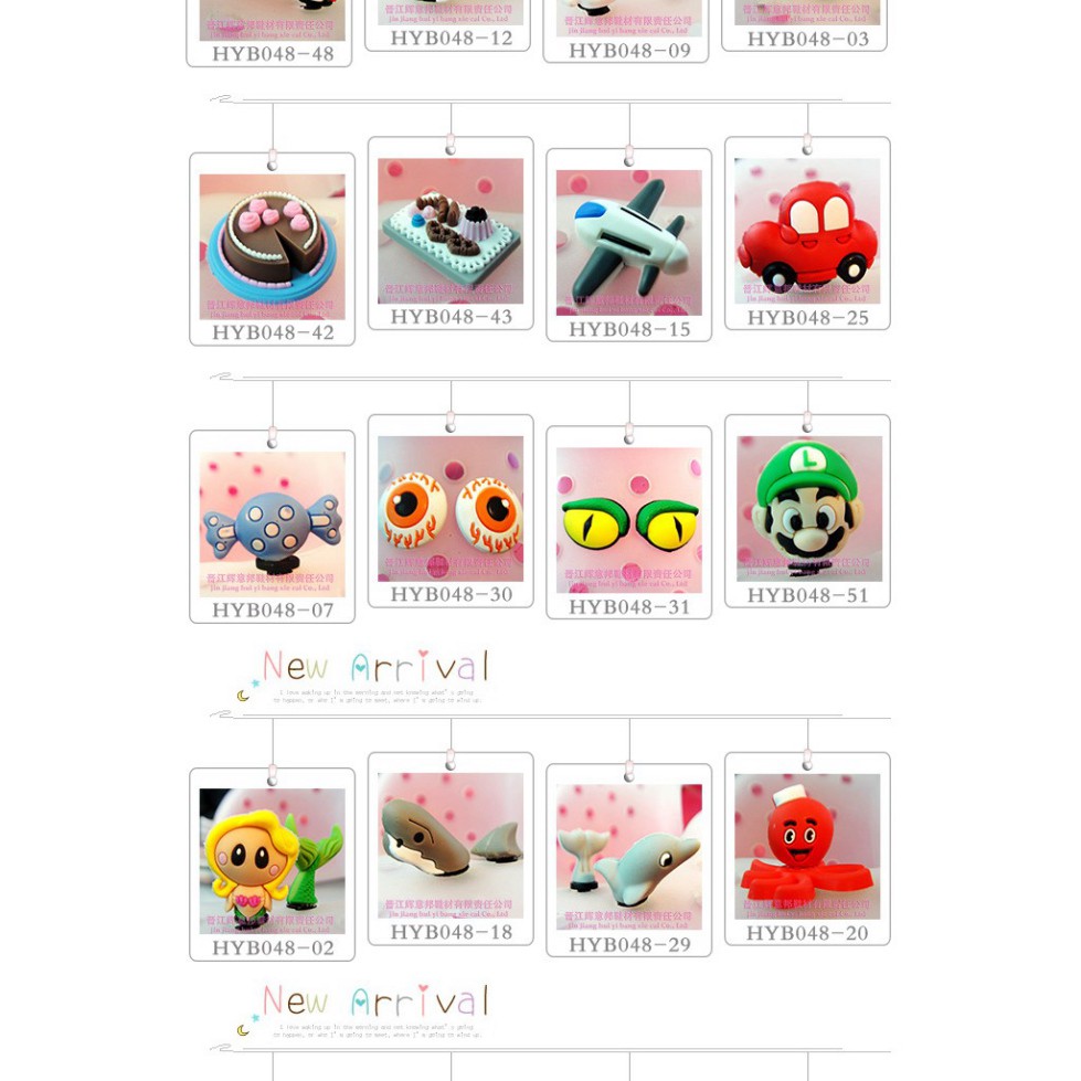 Sticker gắn dép cross bản to 3D, Jibbitz hoạ tiết 3D nổi gài dép crocs